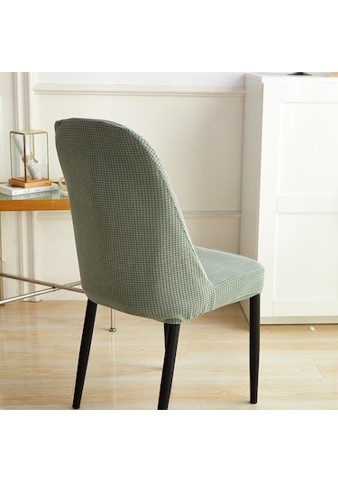 Siyah 1/2/4/6 Adet Jakarlı Kavisli Sandalye Kılıfı Ofis Koltuğu Klozet Kap Makinede Yıkanabilir Toz Geçirmez Koltuk Örtüsü56658407