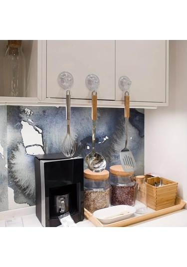 Novahub 2/4/6 Paket Ağır Hizmet 3kg Vakum Vantuz Kancaları - Banyo, Mutfak, Pencere, Çantalar, Montlar, Kapaklar, Havlu İçin Askı 57492288 Şeffaf