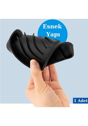 Gri Bordo Silikon Mutfak, Banyo Su Giderli Vantuzlu Esnek Sabunluk Diğer