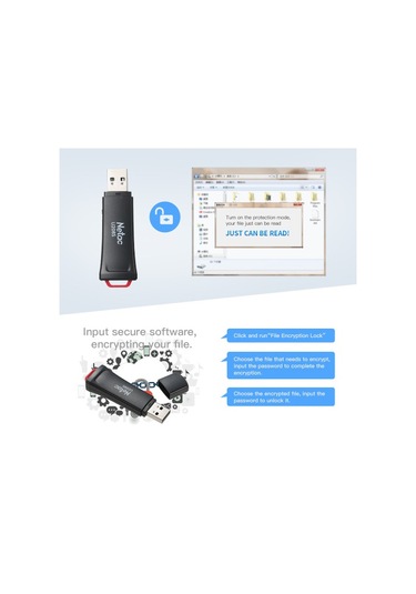 Netac U208s Usb2.0 U Disk 16gb Yazma Korumalı Usb Flash Sürücü Yazma Koruması Anahtarı Koruyucu Kapak Askı Deliği Siyah