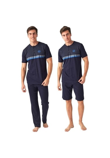 Mod Collection 3 Parça Şortlu Kısa Kol Erkek Pijama Takım
