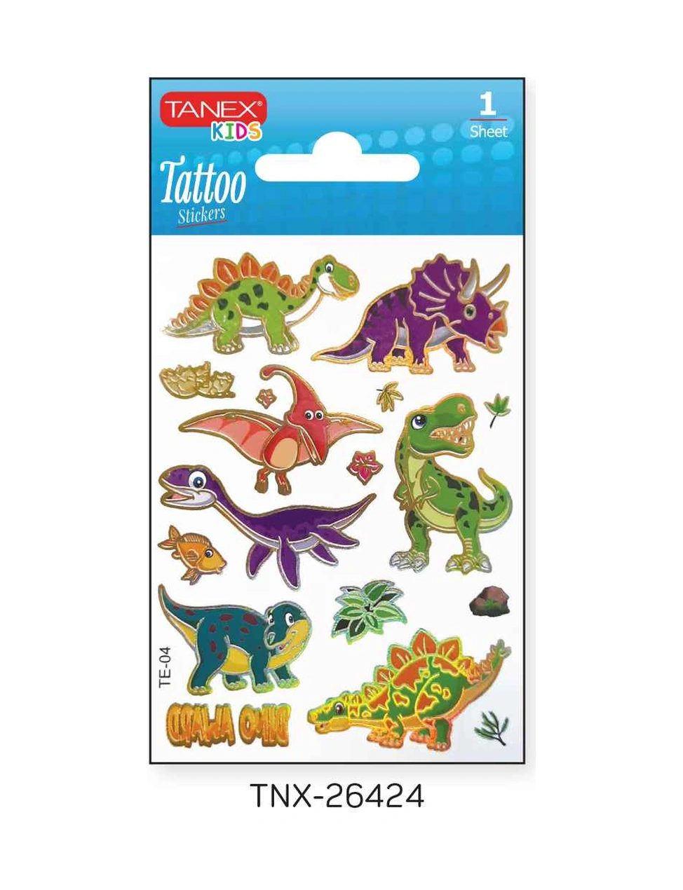 Tanex 7,5x10,5mm Dinazor Mini Tatoo Etiket Tnx-26424