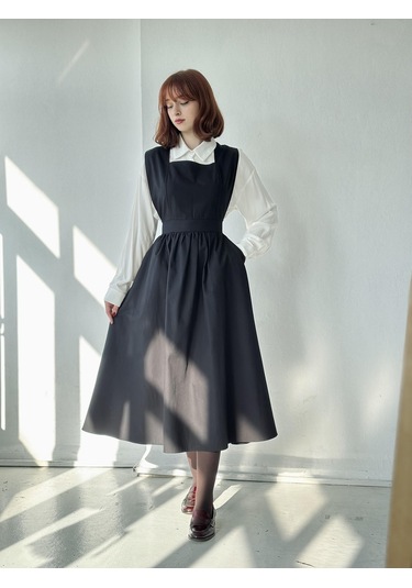 Retrobird Mandy Uzun Midi Boy Jile Elbise Kadın Siyah-13070-siyah Siyah