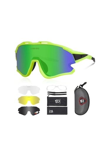 Queshark Polarize Anti-Uv Outdoor 4 Lens Ultra Hafif Spor Motorsi
