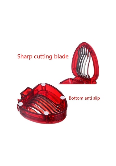 Çilek Dilimleme Kesici Çilek Tart Çilek Soyucu Meyve Yaprağı Kök Sökücü Salata Kek Yumurta Araçları Mutfak Aksesuarları Kırmızı