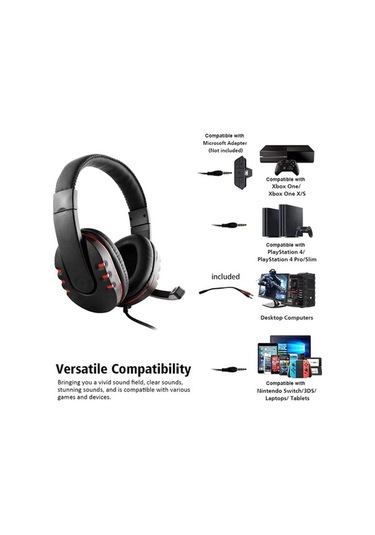 Fastbuy Kubıte T-997 Mikrofonlu Oyun Kulaklığı, 40mm Hoparlör, Ses Kontrolü, Siyah-kırmızı, 1.8m Kablolu