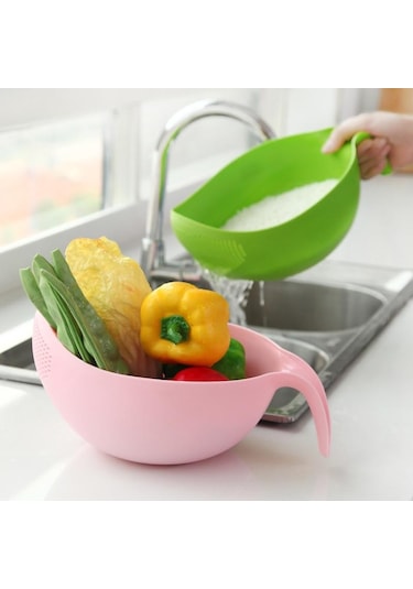 Yeşil Gıda Sınıfı Plastik Pirinç Fasulye Bezelye Yıkama Filtresi Süzgeç Yeşil Pembe Renk Sepeti Elek Süzgeç Temizleme Aracı