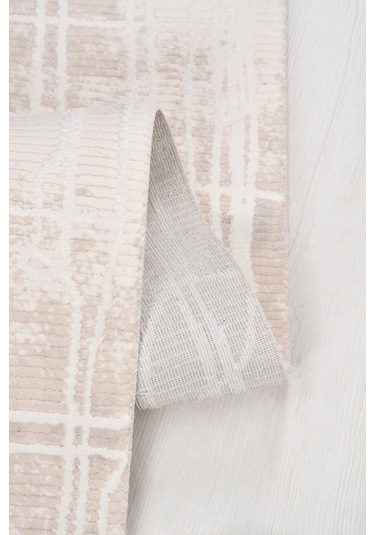 Volora Halı Koleksiyonu Yumuşak Dokulu, Modern İnce Form, Tozumaz Ve Kolay Temizlenebilir Krem - Pudra