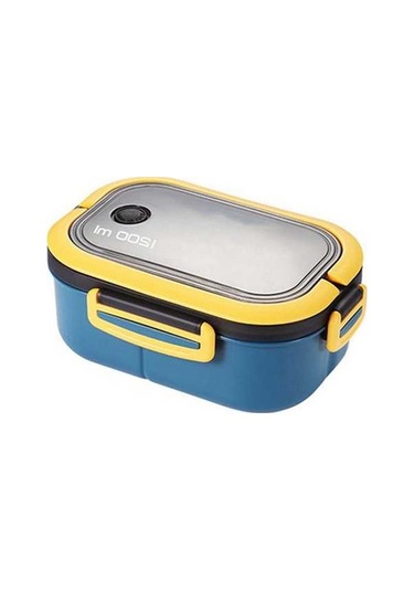 Ulzyvf Taşınabilir Sevimli Öğle Kutusu, Bölmeli, Mavi, Buzdolabı Uyumlu Bento Mavi