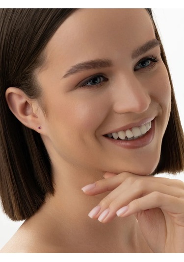 925 Lıght İkinci Delik İçin Gümüş Küpe Küpeleri. 91244672 Kırmızı