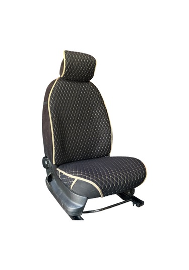 Oto Koltuk Minderi Oto Koltuk Kılıfı 2 Li Set Bej-siyah