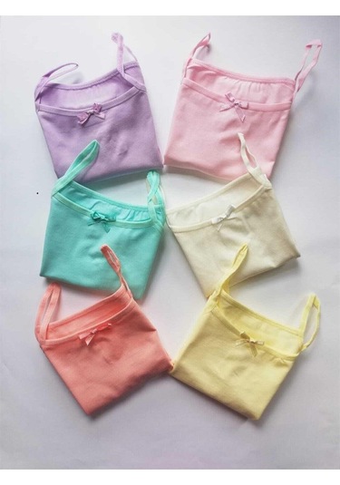 Kota 3411x12 Kız Çocuk 12'li Likralı İp Askılı Karışık Desen Atlet-renkli Asorti