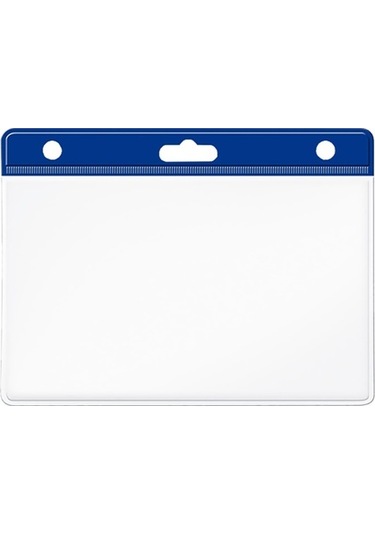 Sarff Kart Kabı Şeffaf 7.5x9.5 Mavi Şerit Yatay - 15 Adet