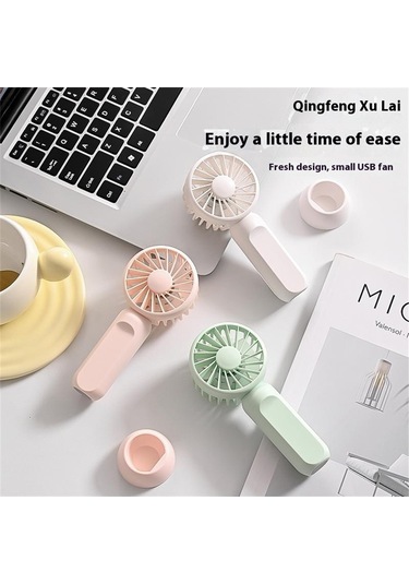 Taşınabilir El Tipi Vantilatör 3 Hız Ayarlanabilir Düşük Gürültülü Mini Masa Vantilatörü Çıkarılabilir Tabanlı - Beyaz