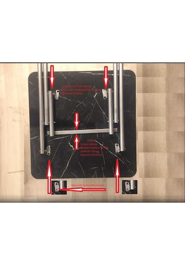 Sadeceonda Siyah Katlanır Balkon Masası - 60x60 Cm