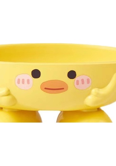 Çocuklar İçin Ördek Sabun Kutusu Karikatür Sevimli Hızlı Kuruyan Yükseltilmiş Sabunluk Çoklu Drenaj Delikleri İle Sarı