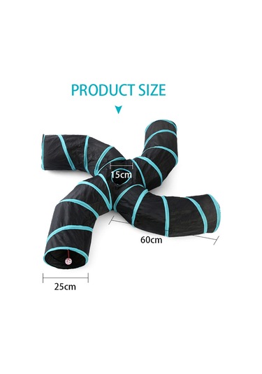 Geeksen Etkileşimli Kedi Tüneli: 4 Kanallı, Katlanabilir, Av Ve Saklanma Oyunu İçin Mükemmel