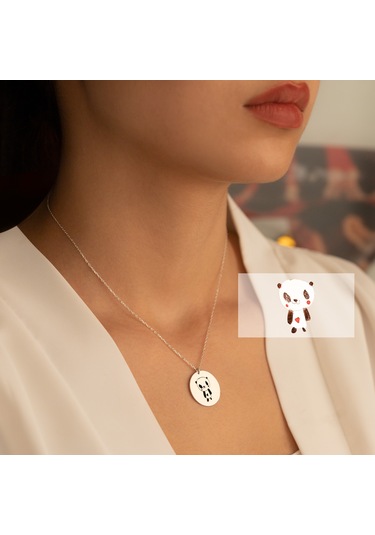 Dkmn Gümüş Kişiye Özel Resimli 925 Ayar Gümüş Kolye