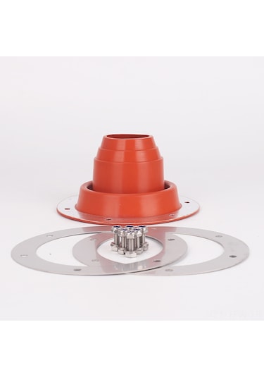 Tenfowee Kamp Ateşi Isıtıcı Silikon Kılıf - Paslanmaz Çelik Duman Baca Koruyucu - Kırmızı Renk, 45-100mm Uyumlu