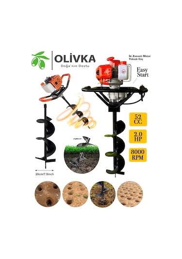 Olivka Easy Start 20 CM Uç 2.0 HP 52 CC Toprak Burgu Makinesi