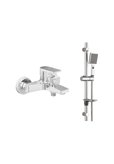 Eca Dalia Banyo Bataryası + T-may Sümbül Oval Borulu Hareketli Sürgülü Duş Seti Üst Takımı Krom