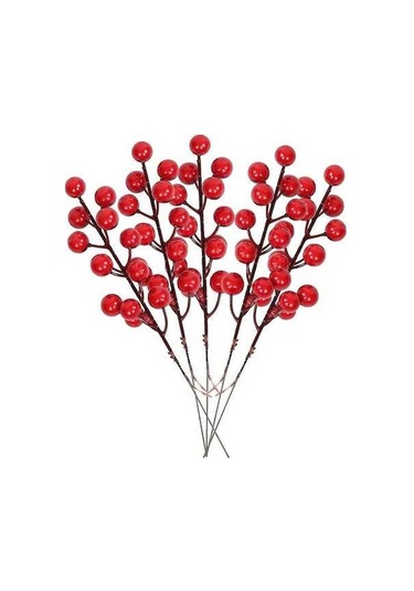 Pazly 500 Adet Kırmızı Dut Noel Dekorasyon Seti, Dıy Aile Noel Partisi Süsler, Oturma Odası Ve Masa Üstü Dekorasyon 100pcs