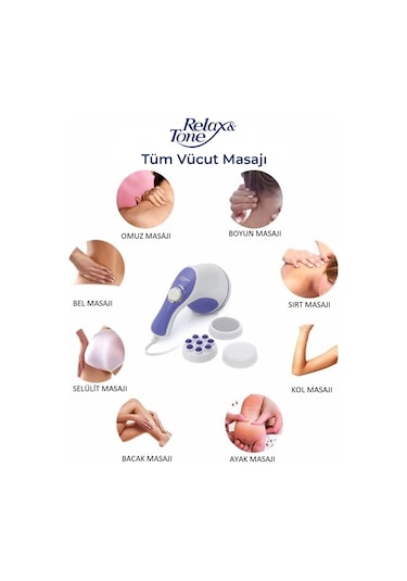Relax Spin Tone Rl-060 Super Tone  Titreşimli Masaj Aleti Beyaz - Mavi