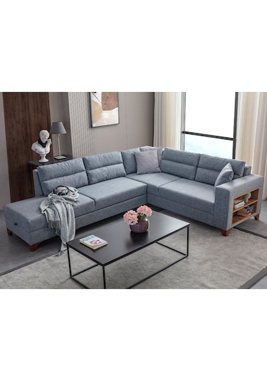 Eymense Tloft Köşe Koltuk Takımı Gri Sol Köşe