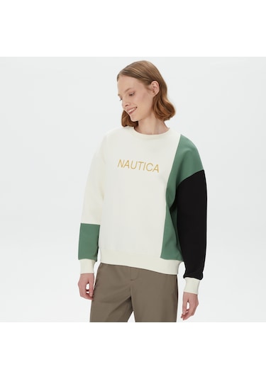 Nautica Nautıca Kadın Yeşil Relaxed Fıt Uzun Kollu Sweatshırt Düz 37k154t Yeşil