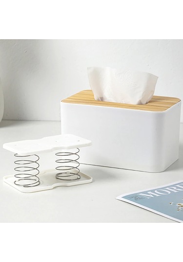 B-black-doku Dispenseri Yay Desteği Otomatik Kaldırma Yaylı Doku Tutucu Kolay Toplama Doku Konteyneri 90% Kutu İçin Takım