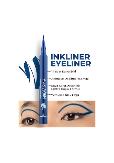 Alix Avien Uzun Süre Kalıcı Suya Dayanıklı Ve Yumuşak Uçlu Lacivert Göz Kalemi Inkliner Eyeliner Cobalt Blue