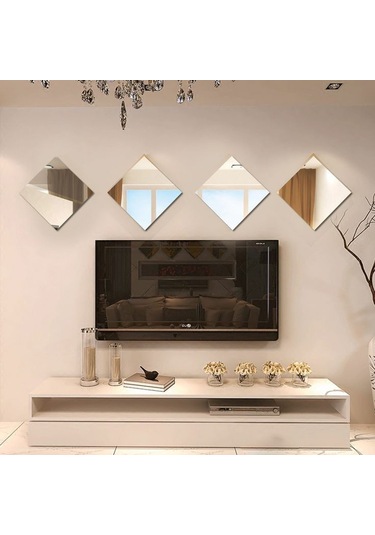 20X20 DEKORATİF CAM AYNA 4 LÜ SET