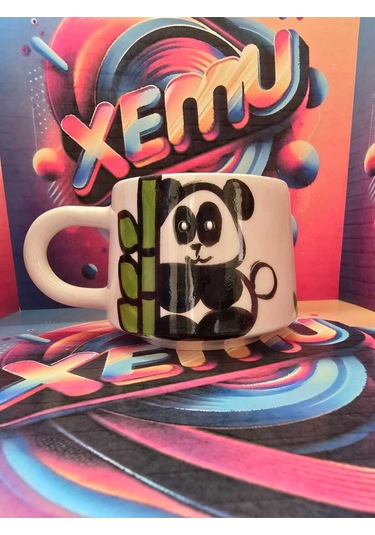 El Yapımı Panda İşlemeli Kupa Diğer