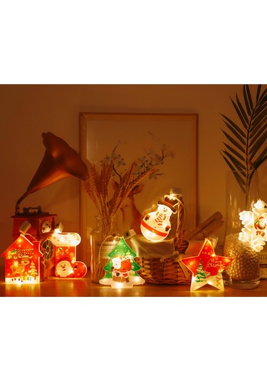 Yifomall 6 Adet Noel Led Asma Aydınlatma, 3 Aydınlatma Modu Sürekli/çabuk Flash/yavaş Flash , Islak Beyaz Işık, Noel Dekorasyonu Çok Renkli