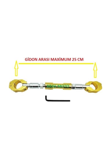 Motosiklet Gidon Barı Ayarlanabilir Dengeleyici Ara Bar Sarı Renk