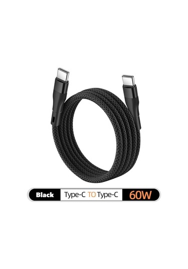 Siyah Vaorlo Manyetik Organize Şarj Kablosu 66w Süper Şarj Veri Kablosu Usb'de Type-c Cc Type-c'ye Type-c/lightning Kablo 56576854