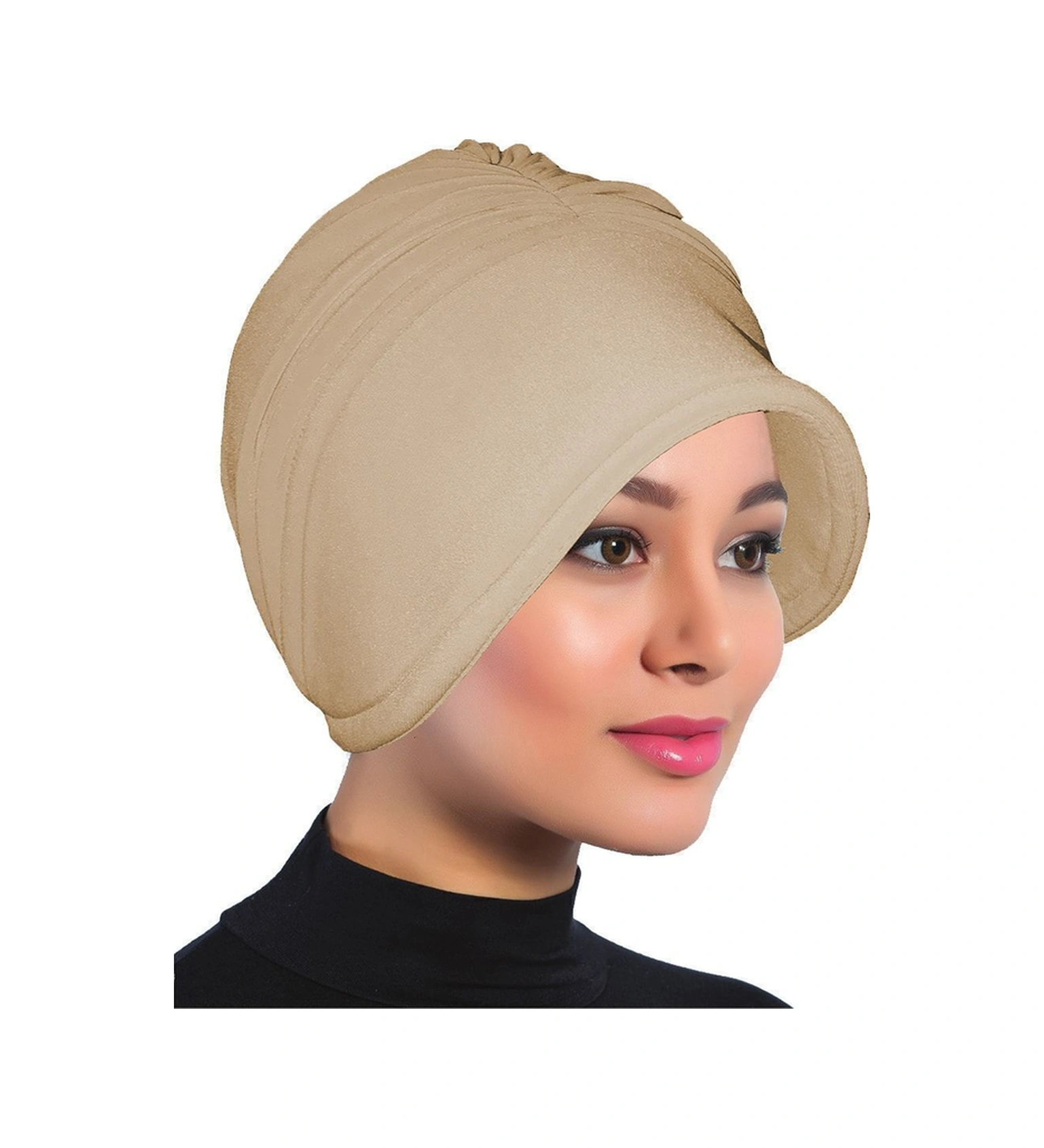 Sandy Şapka Bej Hazır Türban Tesettür Havuz Bonesi Bej