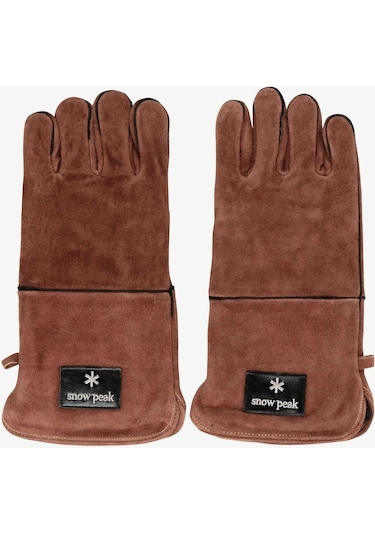Snow Peak Fire Side Gloves, Deri Isı Ve Kıvılcım Korumalı Uzun Kamp Eldiveni Kahverengi