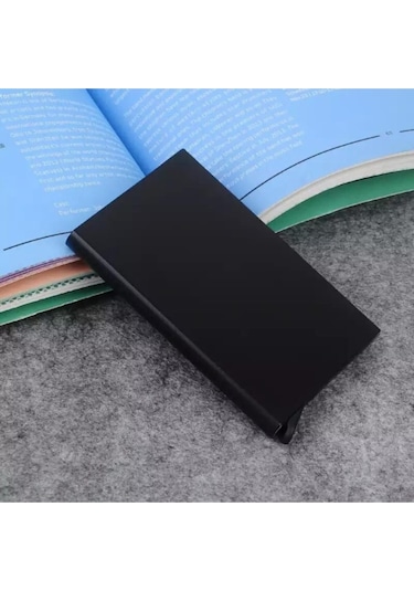 Machine Model Otomatik Mekanizmalı Kredi Kartlık Alüminyum Rfıd Koruma Sistemli Mat Siyah