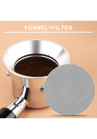 Maiyame 54mm Manyetik Kahve Dozaj Hunisi - Çift Filtreli, Alüminyum Yapı, Espresso İçin Pratik Ve Şık Aksesuar Gümüş