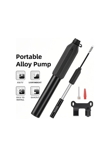 Geeksen Alüminyum Bisiklet Pompa, 120psı, Taşınabilir, Hızlı Şişirme, Vantilatörlü, Mavi, Bisiklet Malzemesi Çok Renkli