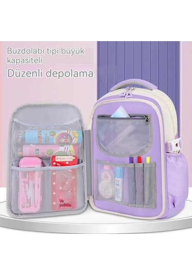 Yeni Ortaokul Lise Kız Minimalist Okul Çantası Büyük Kapasiteli Buzdolabı Kapısı Çocuk Omuzları Kırmızı Kırmızı