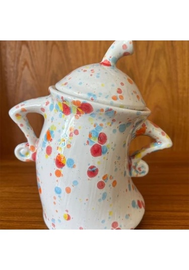 Novahub Beyaz Tutumlu Teneke Kutu, Sevimli Şımarık Saklama Kabı, Eğlenceli Seramik Masaüstü Süsleri, Hava Geçirmez Kapaklı Gıda Saklama Kavanozu Beyaz