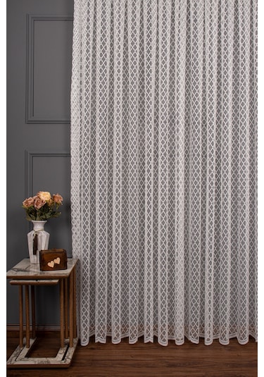 Geometrik Desen Örme Tül Perde 1133