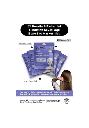 5'li Keratin Ve E Vitamini Hindistan Cevizi Yağı Bone Saç Maskesi Seti Set