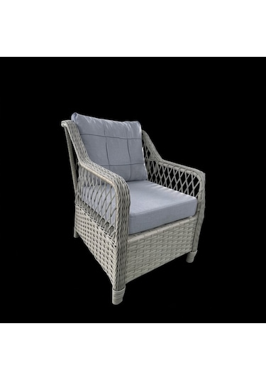 Petra Galvanizli 3+1+1+masa 80x140 +2 Puf Bahçe Balkon Mobilyası Gri