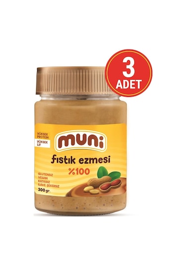 Muni Fıstık Ezmesi 3 x 300 G
