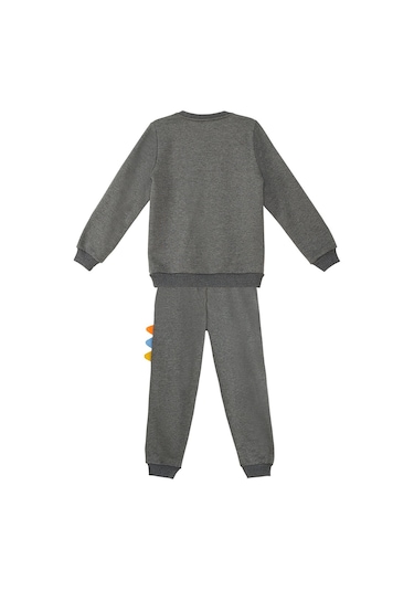 Denokids Rawr Tırtırlı Erkek Çocuk Antrasit Eşofman Takım Antrasit