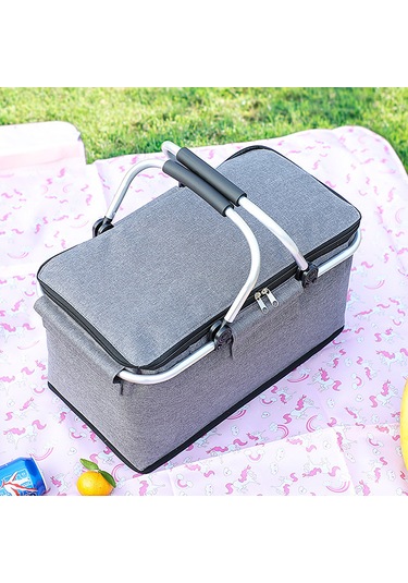 Katlanabilir Yalıtımlı Sızdırmaz Katlanabilir Soğutucu Çanta, Güçlü Alüminyum Çerçeveli Çok İşlevli Alışveriş Arabası, Yiyecek Ve İçecekleri Soğuk Tutar Çok Renkli