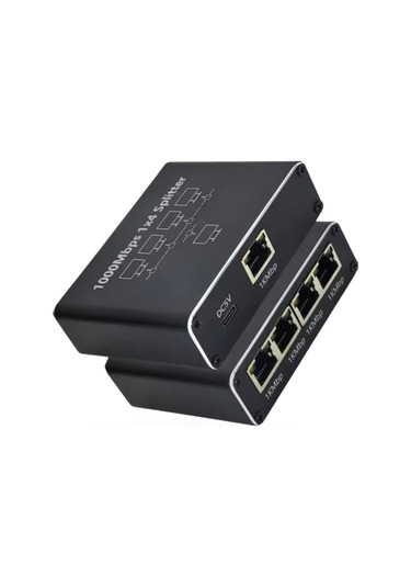 Büro Ev Ofis Cihazları İçin Rj45-4hub Gigabit Splitter Adaptör